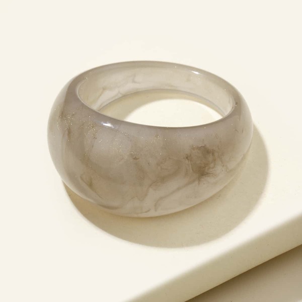 1pc Resin Ring, Beige