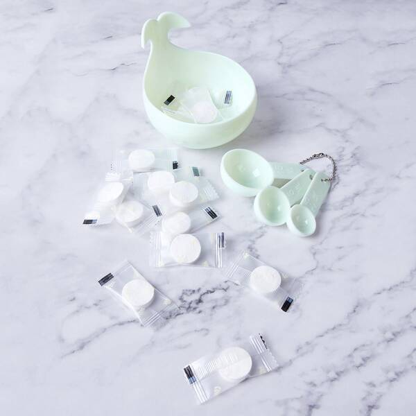4pcs Face Cream Bowl Set, Green