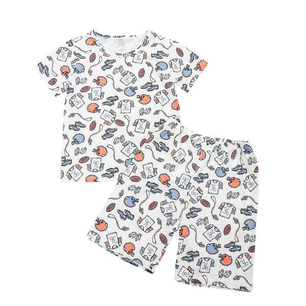 Мультяшный принт милый Домашняя одежда для мальчиков, Многоцветный
Мультяшный принт милый Домашняя одежда для мальчиков, Многоцветный