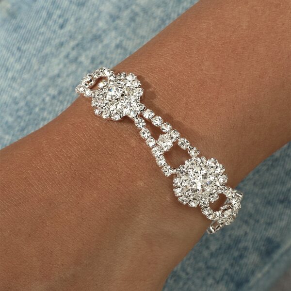 Rhinestone Decor Bracelet, White