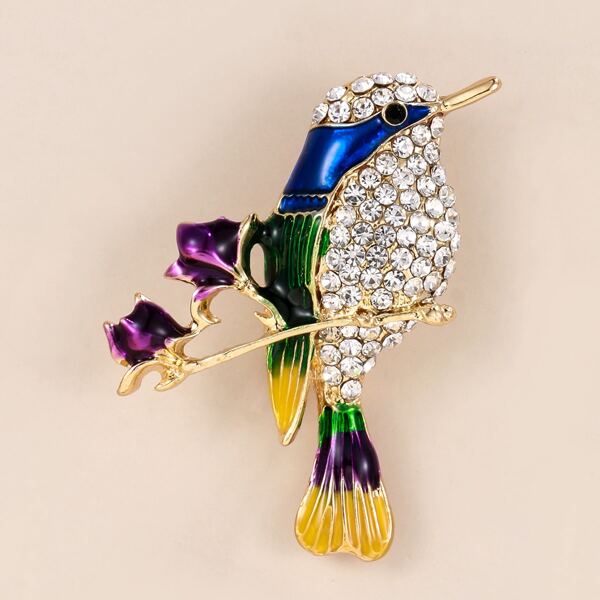 Bird Design Brooch, Multicolor