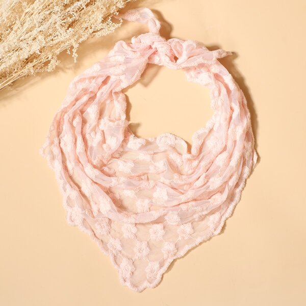 1pc Solid Scarf, Pink