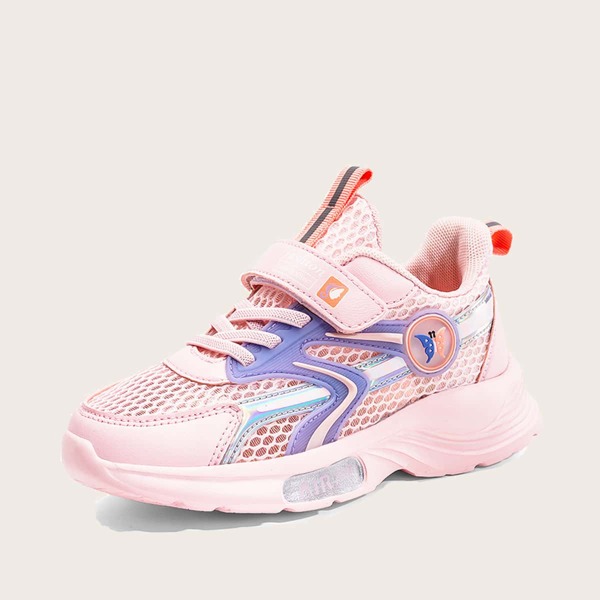 Girls Mesh Panel Running Shoes, Pink
