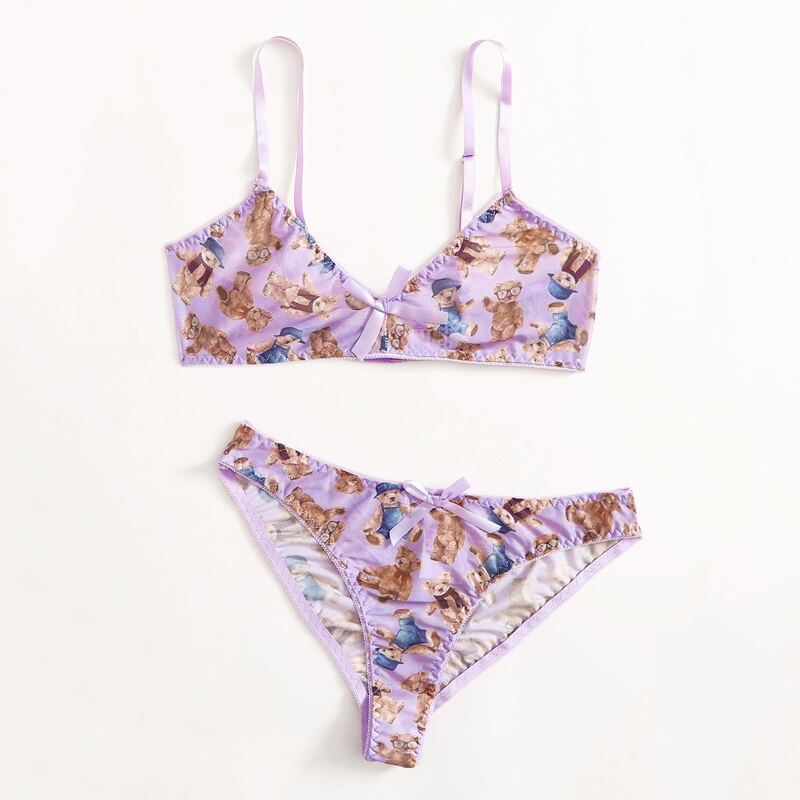 Toy Bear Mesh Lingerie Set, Multicolor 
Toy Bear Mesh Lingerie Set, Multicolor