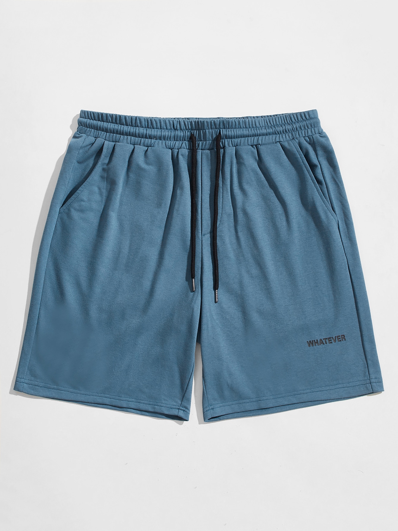 Men Drawstring Waist Letter Graphic Track Shorts