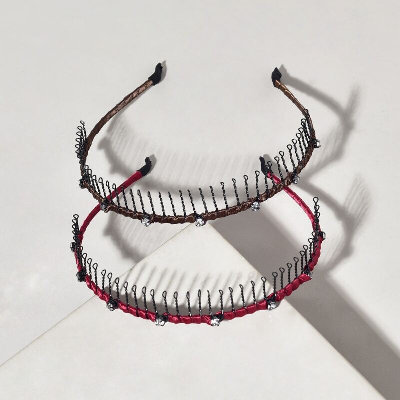 2pcs Rhinestone Decor Headband, Multicolor 
2pcs Rhinestone Decor Headband, Multicolor