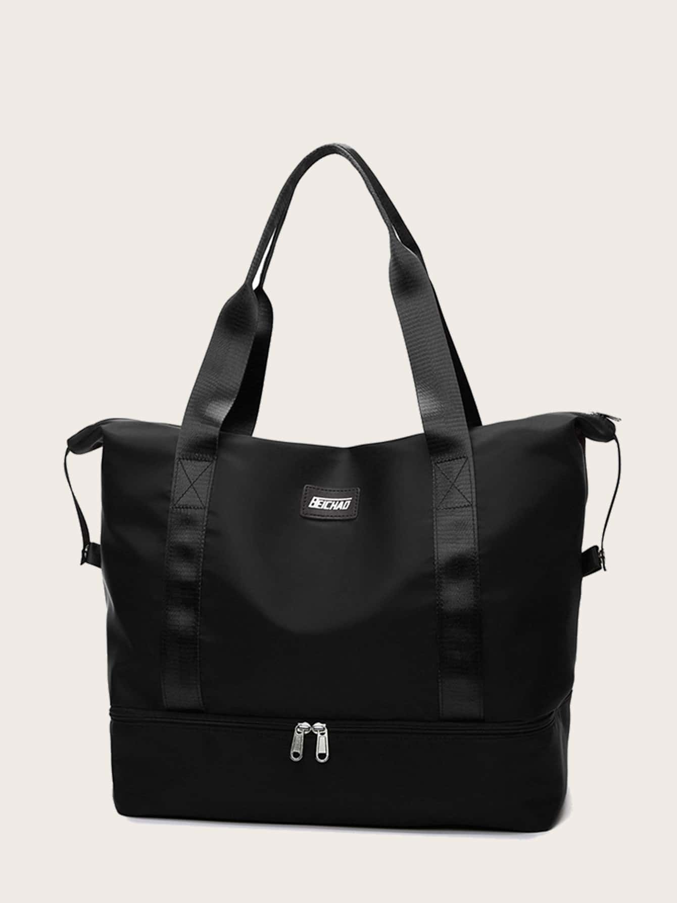 Letter Patch Large Capacity Duffle Bag