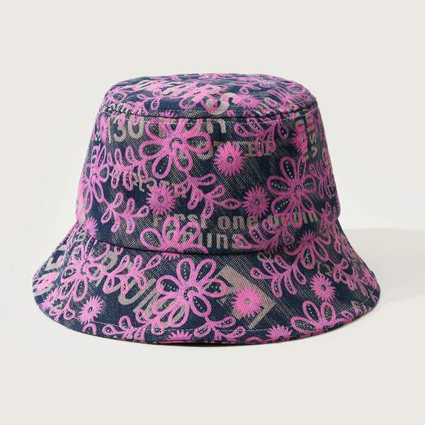 Flower Pattern Bucket Hat, Pink