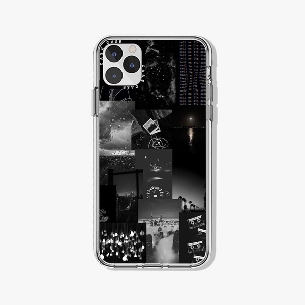 Aesthetic Collage Phone Case, Black