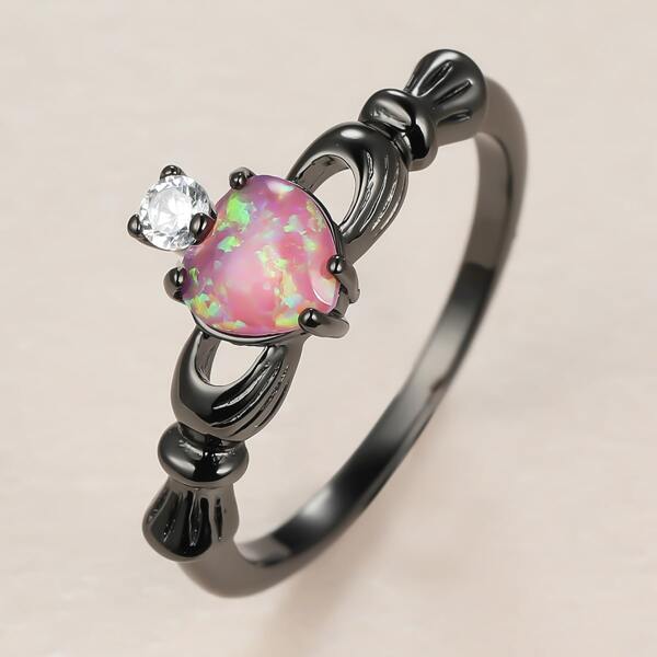 Heart Decor Ring, Purple
