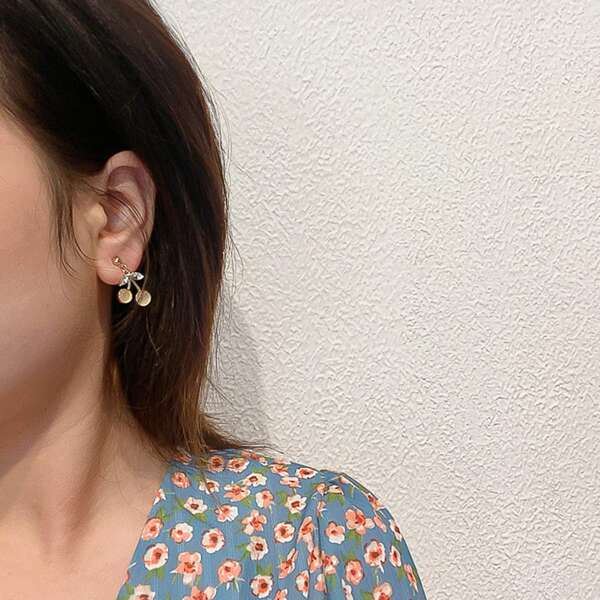 Fruit Decor Drop Earring, Gold