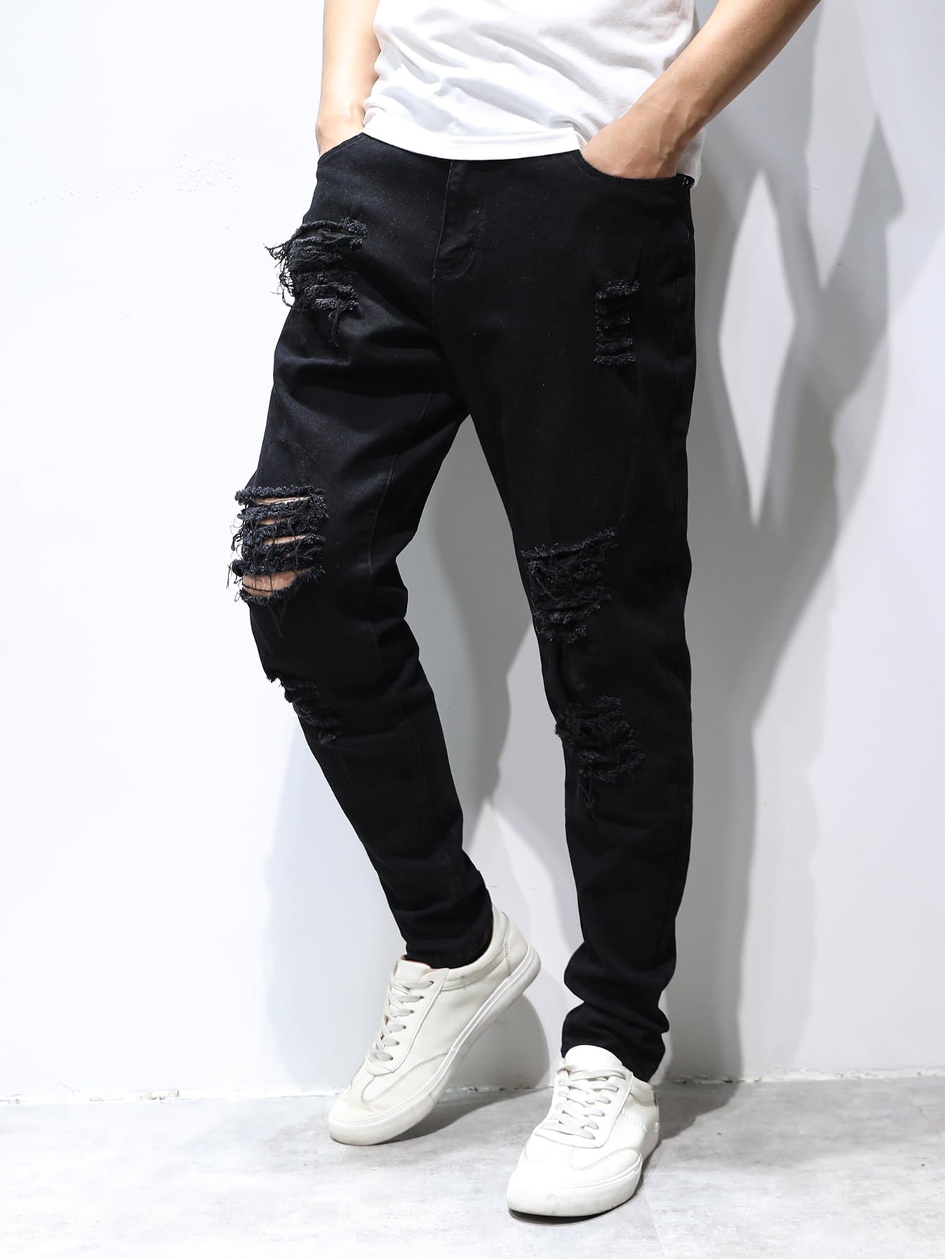 skinny jeans with rips mens