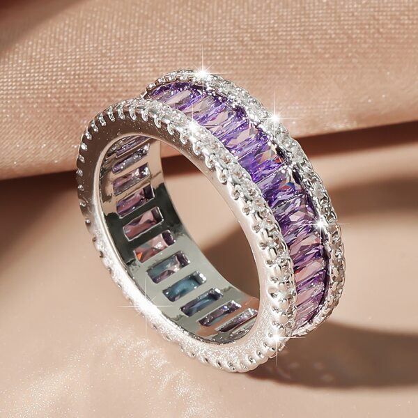 Zircon Decor Ring, Silver