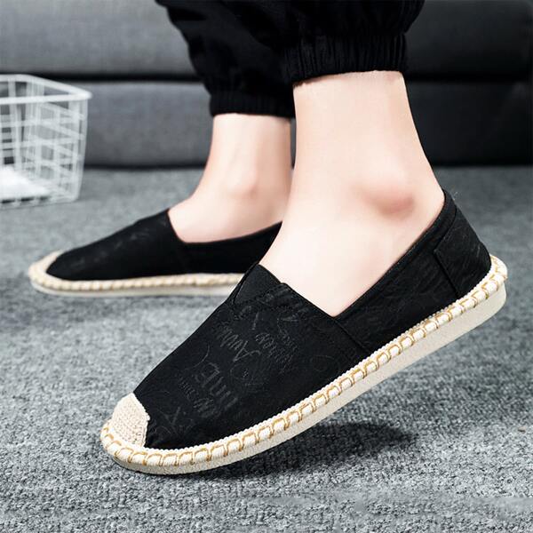 Men Letter Graphic Loafers, Black