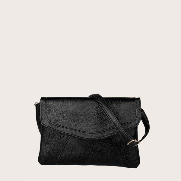 Flap Crossbody Bag, Black