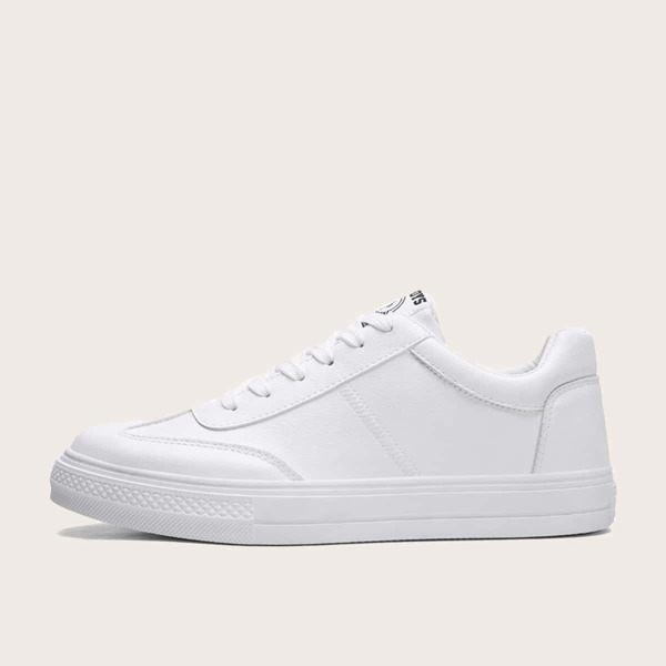 Men Letter Graphic Skate Shoes, White