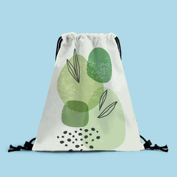 Color Block Drawstring Backpack, White