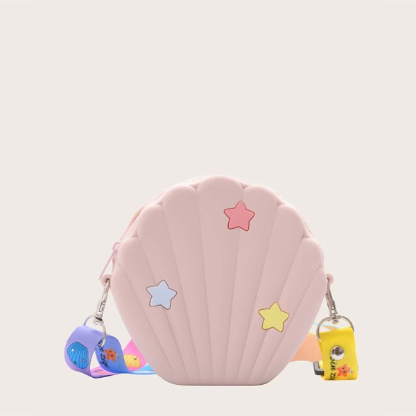 Kids Shell Shaped Crossbody Bag, Pink