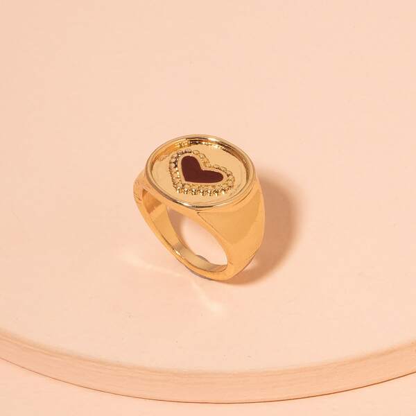 Heart Detail Ring, Gold