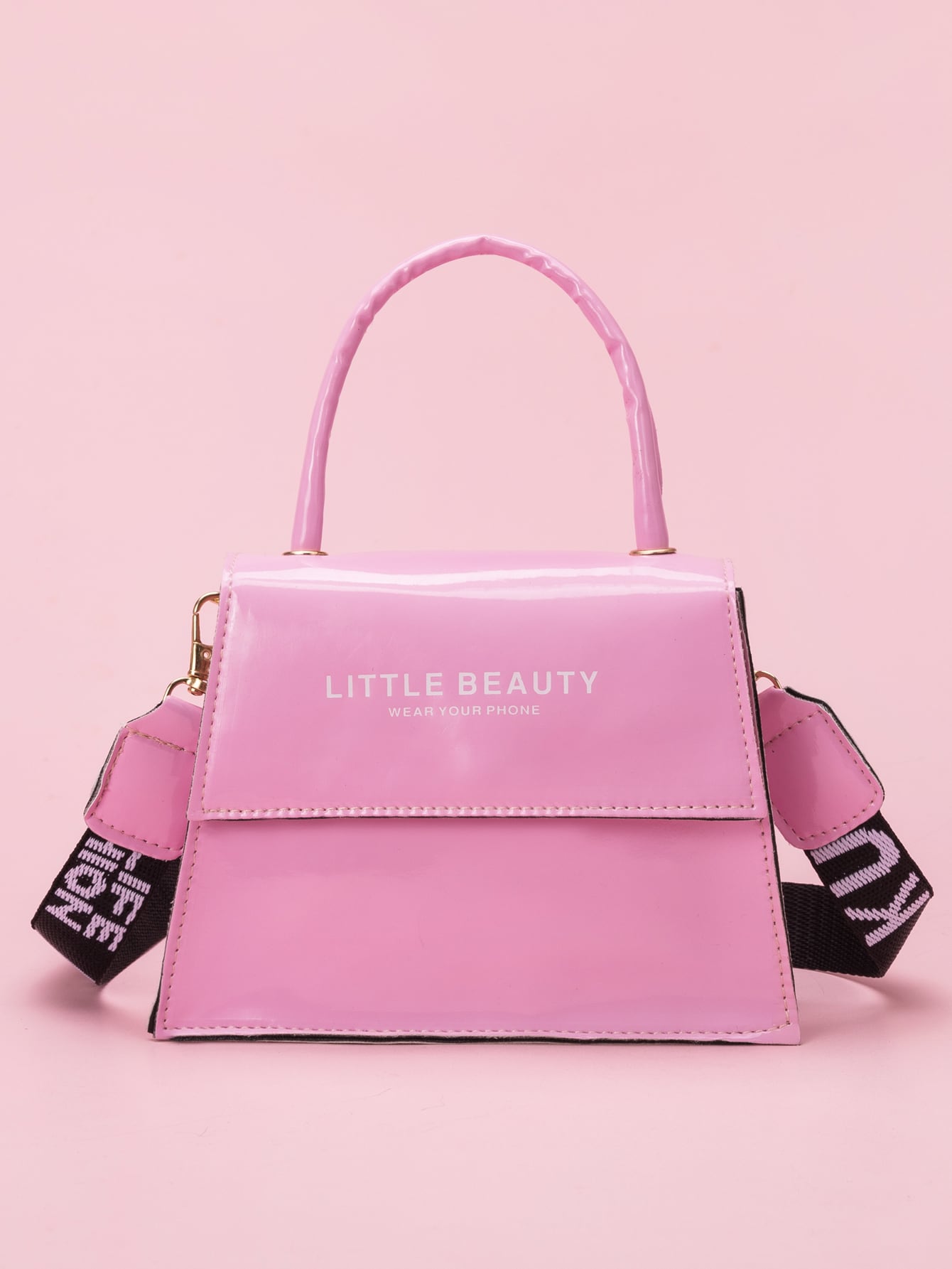 Letter Graphic Satchel Bag