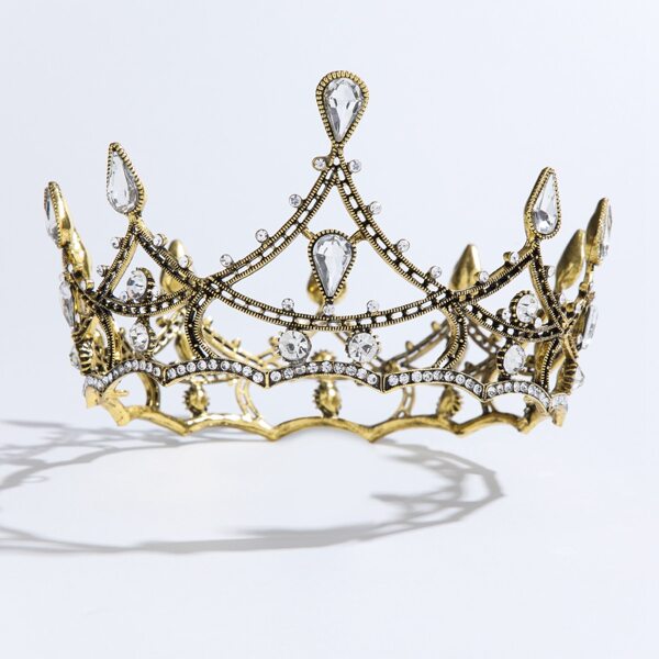 Rhinestone Crown Hair Accessory, Gold