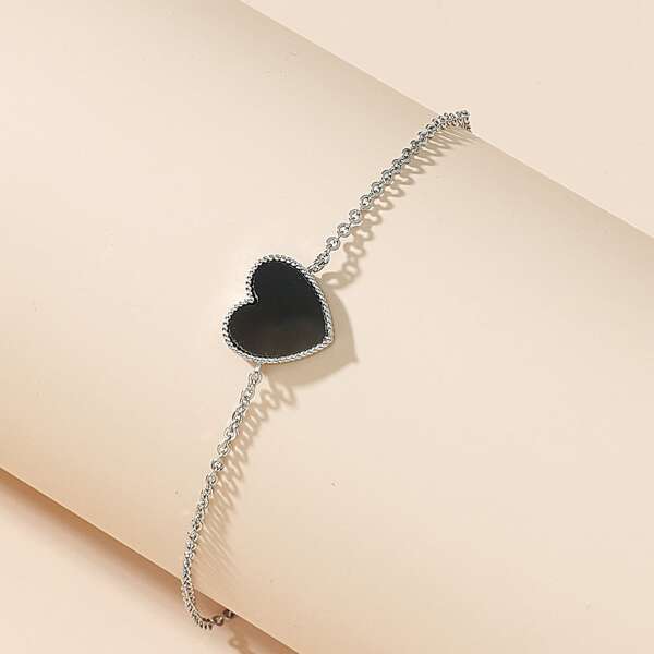 Heart Decor Bracelet, Silver