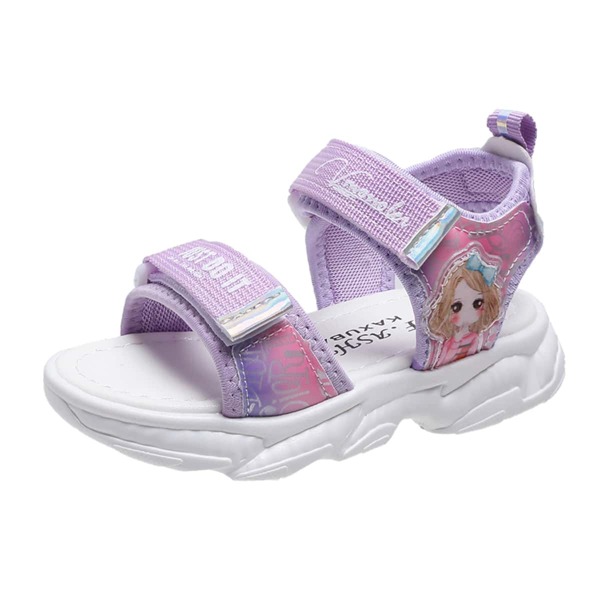 Toddler Girls Letter Graphic Sports Sandals, Purple