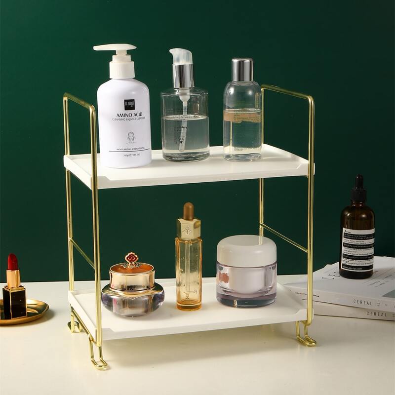 Dual Shelf Layer Jewelry Storage Rack, Multicolor 
Dual Shelf Layer Jewelry Storage Rack, Multicolor
