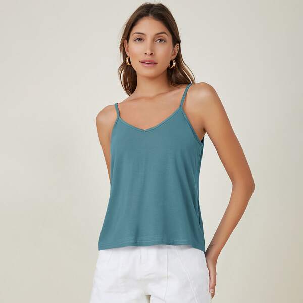 Solid Cami Top, Cadet blue