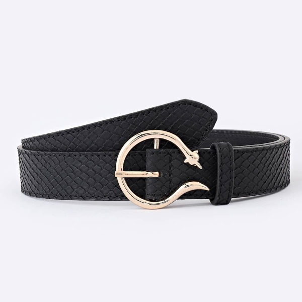 PU Buckle Belt, Black