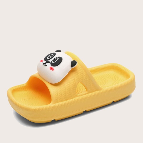Toddler Girls Cartoon Decor Slippers, Yellow