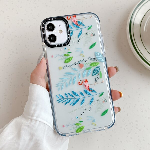 Leaf Pattern Clear Phone Case