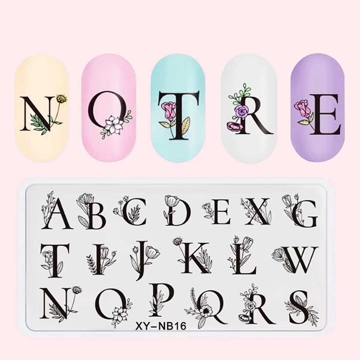 1pc Letter Nail Art Stamping Scraper Plate, Silver 
1pc Letter Nail Art Stamping Scraper Plate, Silver