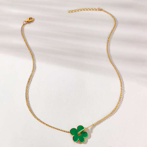 Flower Decor Necklace, Gold