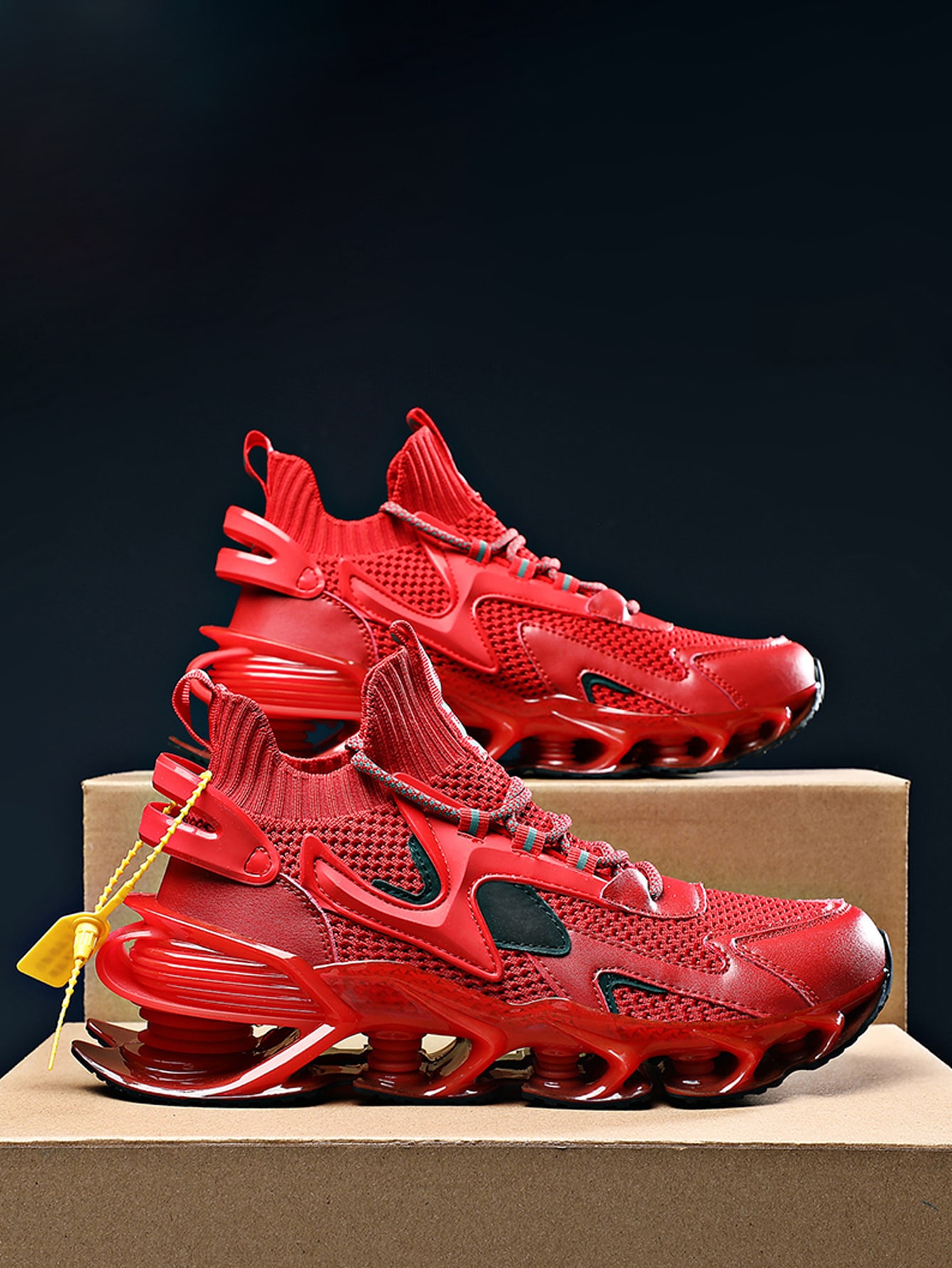 Men Lace Up Decor Running Shoes