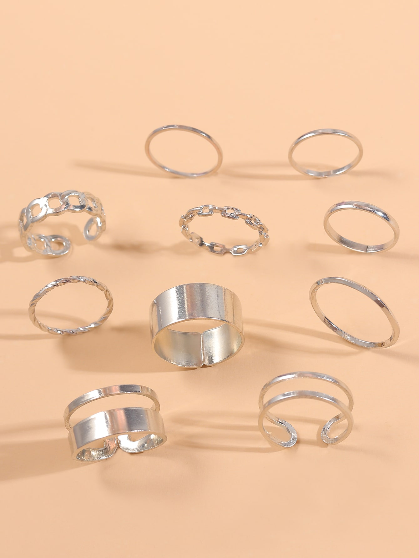 10шт Минималистское кольцо