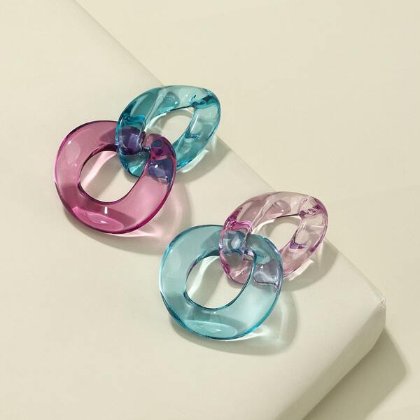 Chain Drop Earrings, Multicolor