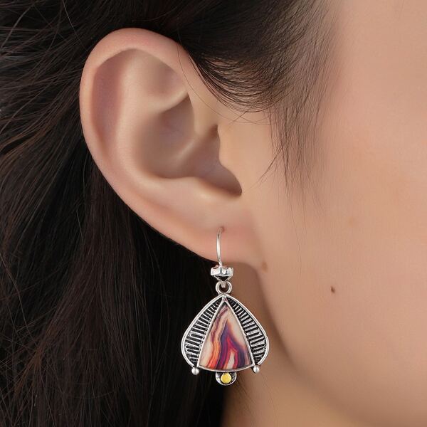 Textured Metal Drop Earrings, Silver