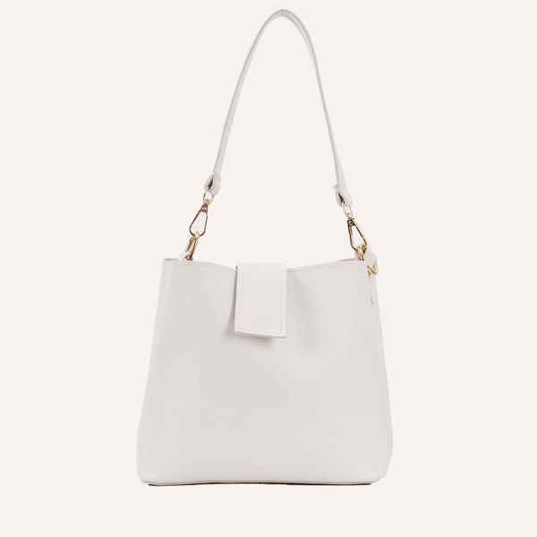 Minimalist Bucket Bag, White