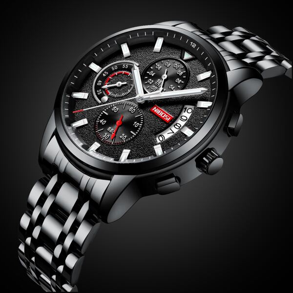 Men Triple Dial Date Quartz Watch