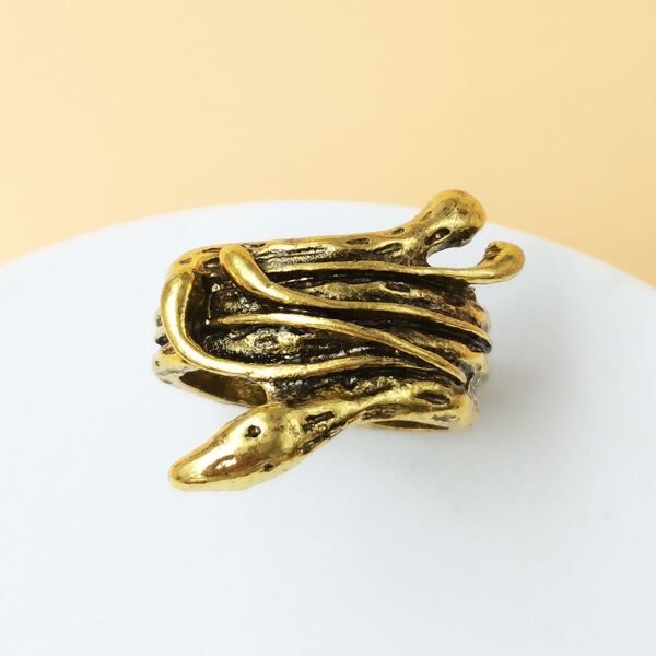 Men Snake Design Ring, Gold
