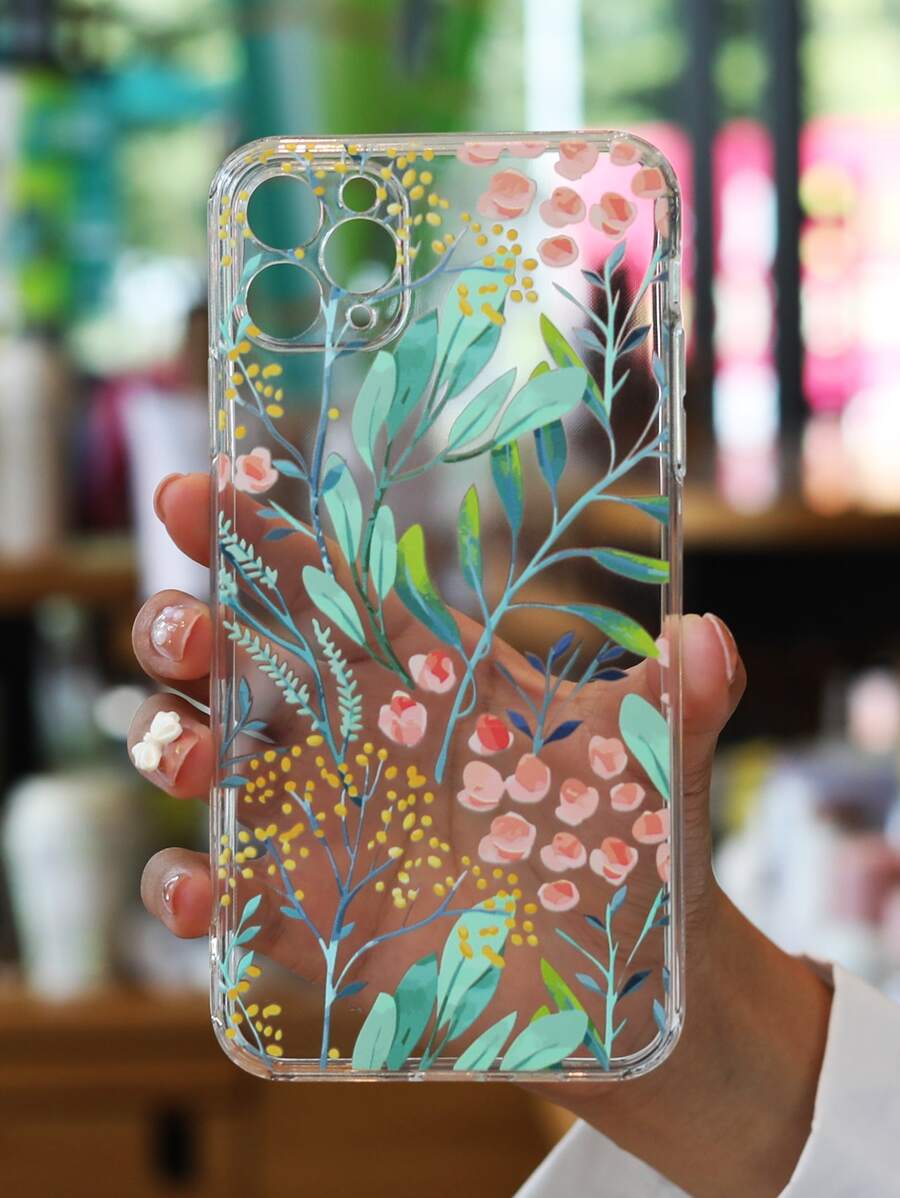 Summer Plant Print Clear Phone Case Compatible With IPhone 11,IPhone 13,IPhone 14 Pro Max
