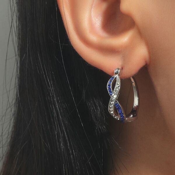 Серьги-кольца со стразами, Ярко-синий
Серьги-кольца со стразами, Ярко-синий