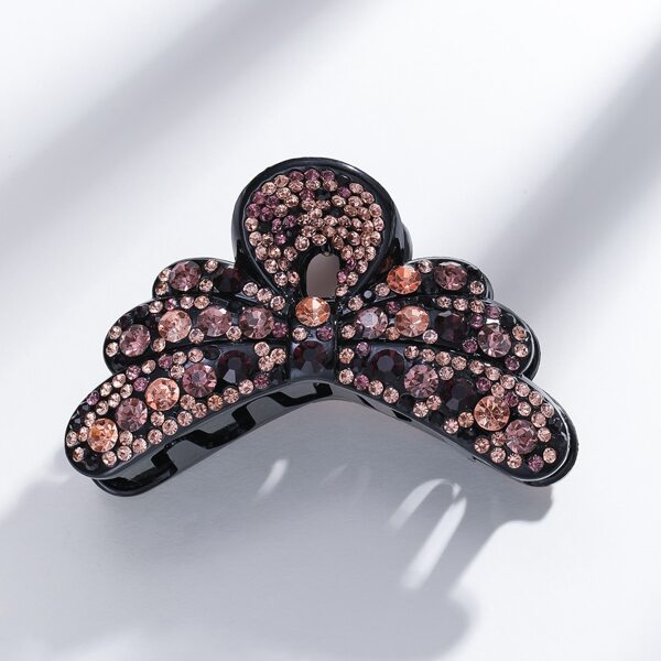 Rhinestone Decor Hair Claw, Champagne