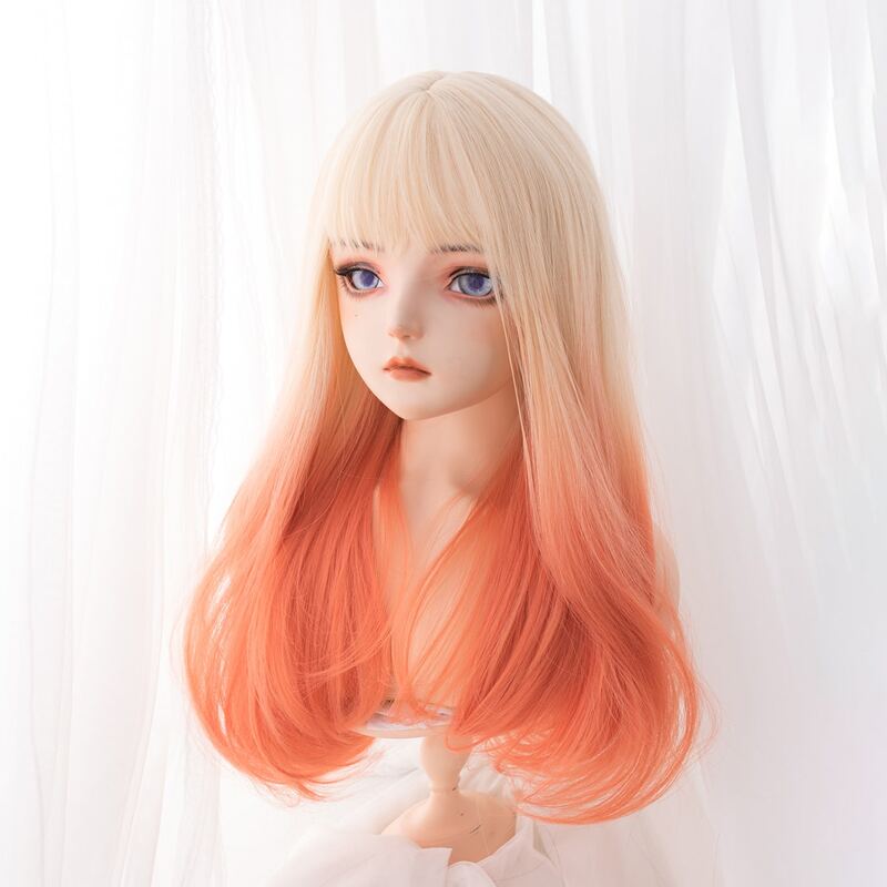 Long Wig With Bangs, Orange 
Long Wig With Bangs, Orange