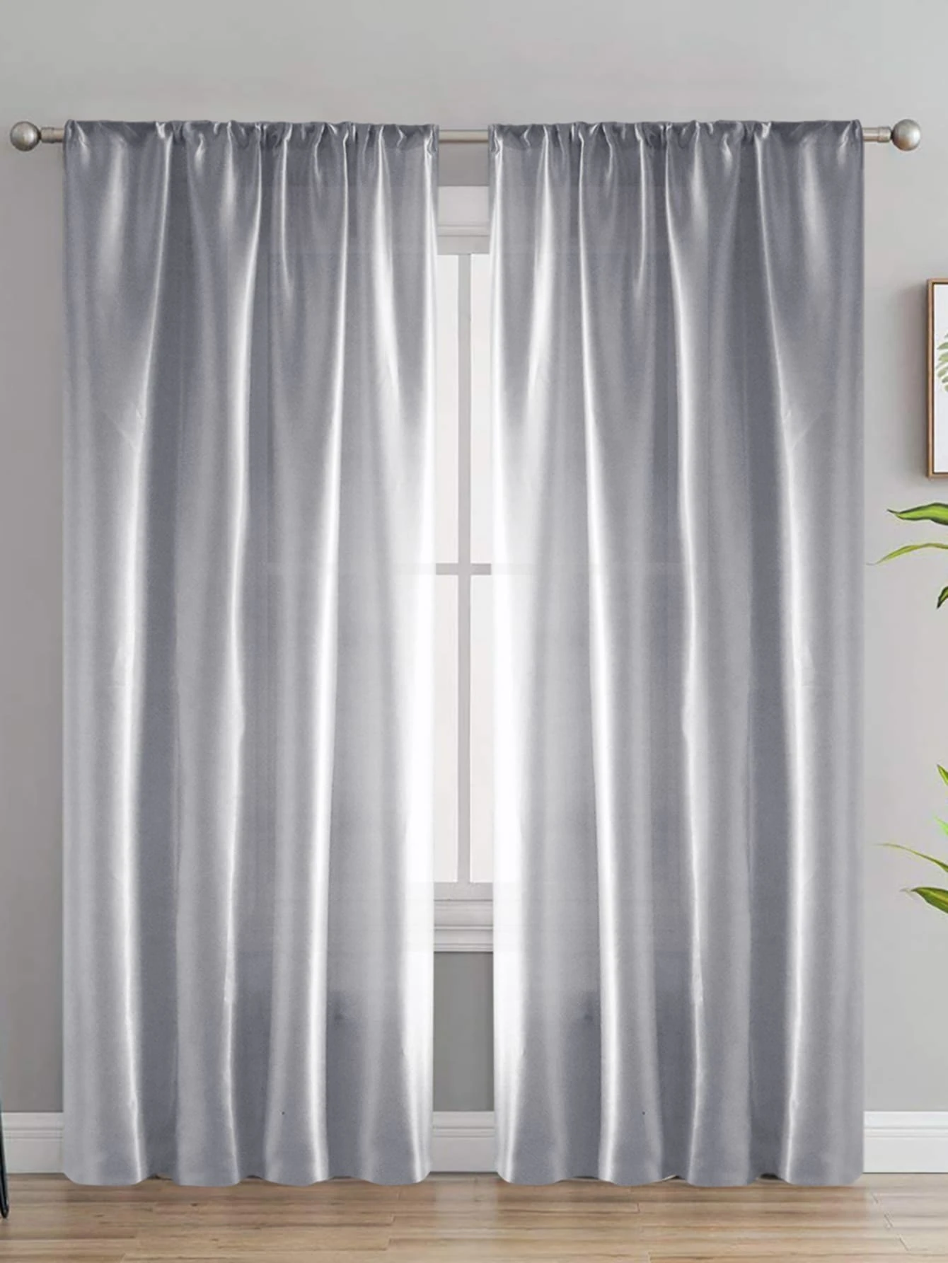 1 Pieza De Cortinas Completas De Color Sólido De Estilo Simple Moderno Con Medio Sombreado De Luz Y Sombreado Inferior