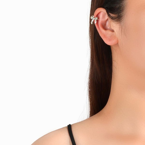 Bow Knot Decor Earring, Silver