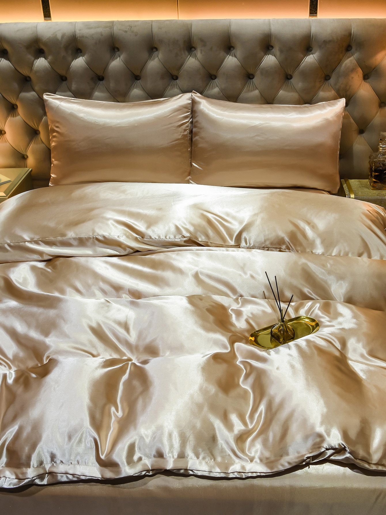 Plain Satin Duvet Cover Sets Without Filler