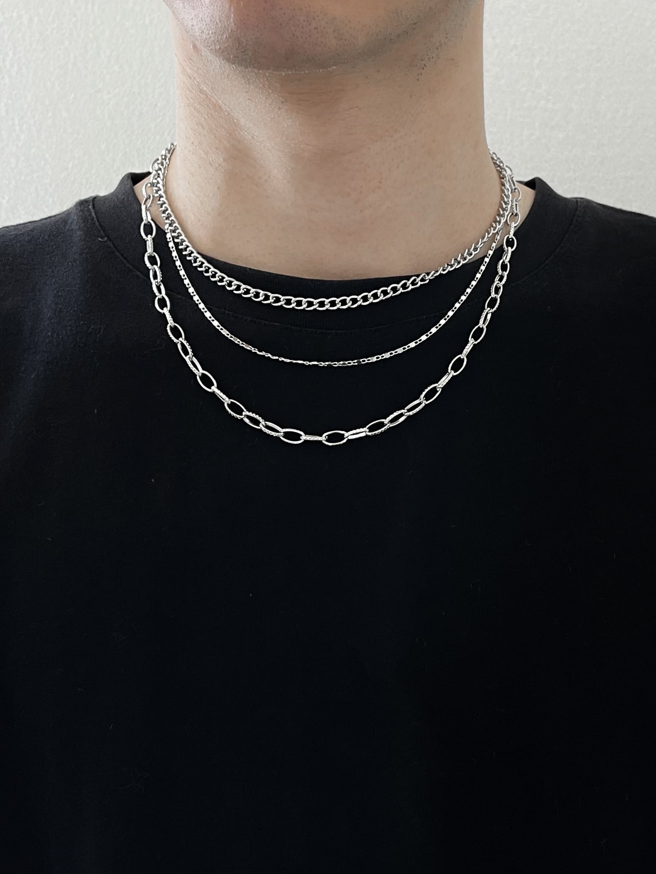 3pcs Men Chain Necklace