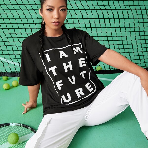 Plus Letter Graphic Tee, Black